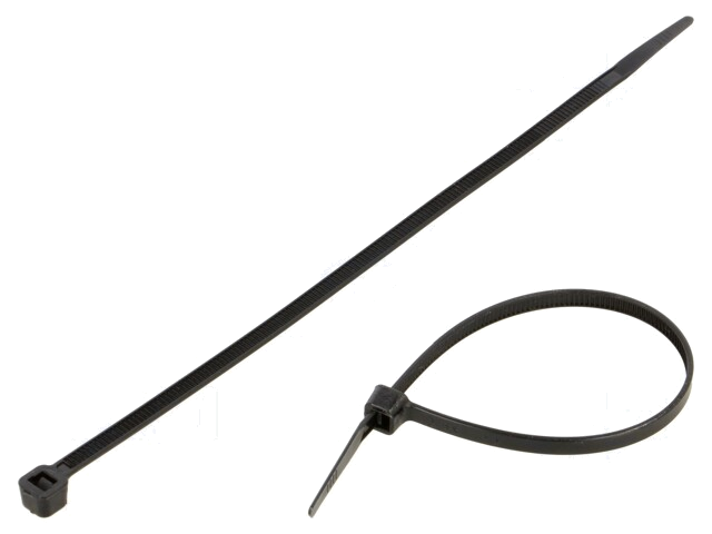 Kabelbinder; L: 200mm; W: 4,8mm; polyamide; 220N; zwart; 100st. Kabelbinder; L: 200mm; W: 4,8mm; polyamide; 220N; zwart; 100st.